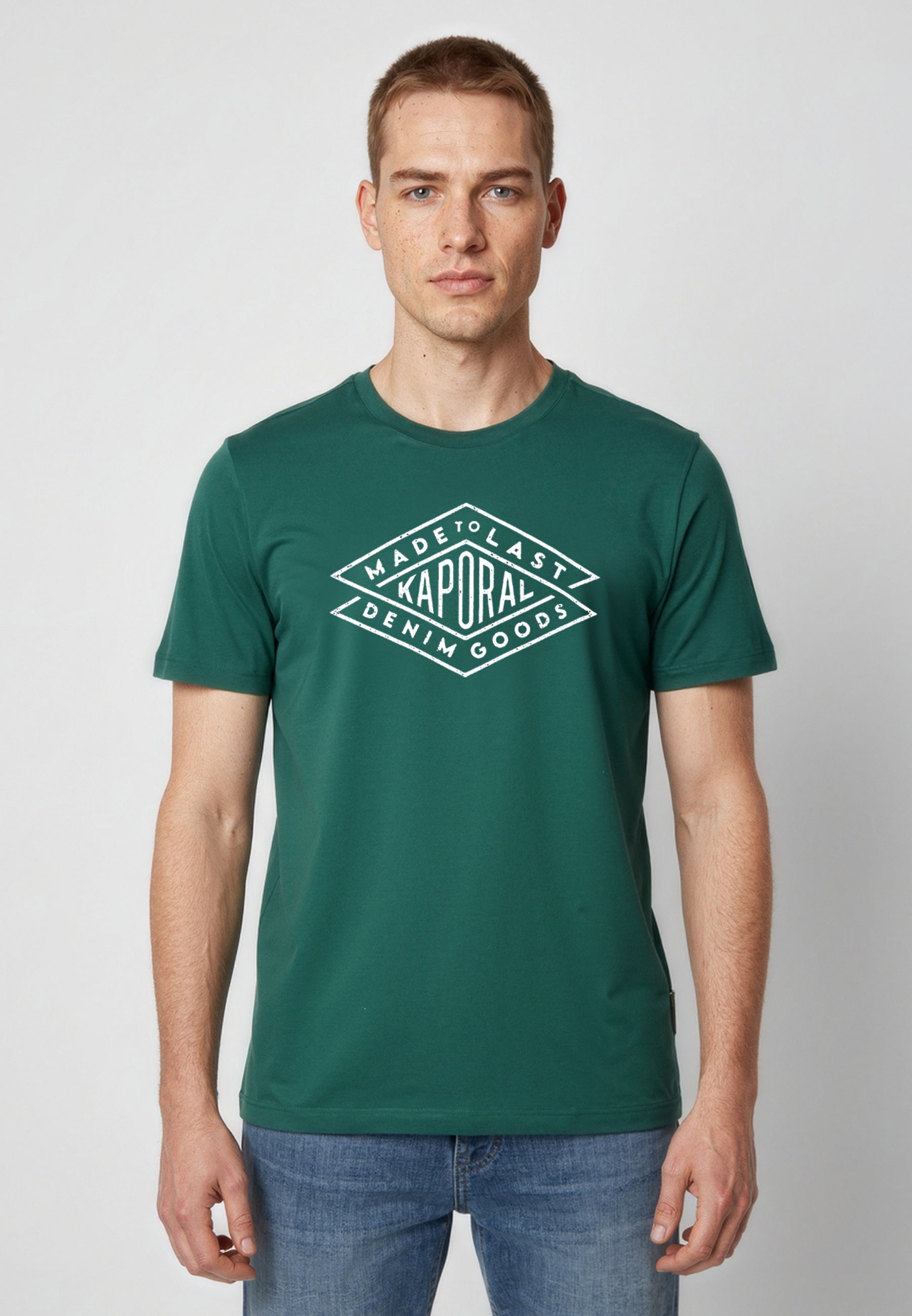 T-shirt manches courtes regular vert coton TOKY – Kaporal