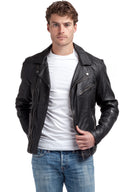 Perfecto noir délavé en cuir SYLVAIN 2
