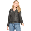 Veste noire en cuir DANIELA, femme – vue 1