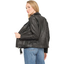 Veste noire en cuir DANIELA, femme – vue 2