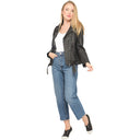 Veste noire en cuir DANIELA, femme – vue 3