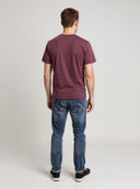 T-shirt manches courtes regular rouge bordeaux coton DOCK
