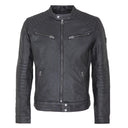 Veste noire en cuir DONOVAN, homme – vue 1