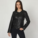 Veste noire en cuir FARAH, femme – vue 1