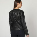 Veste noire en cuir FARAH, femme – vue 3