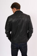 Perfecto noir en cuir FERGUS, homme – vue 3