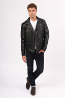 Perfecto noir en cuir FERGUS, homme – vue 4