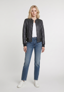 Veste noire en cuir FLORENTINA, femme – vue 1