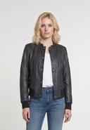 Veste noire en cuir FLORENTINA, femme – vue 2