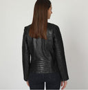 Veste noire en cuir FLORINE, femme – vue 2