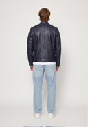 Veste bleu marine en cuir GARETH