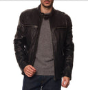 Veste noire en cuir GILLES, homme – vue 1