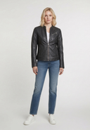 Veste noire en cuir ISA