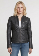 Veste noire en cuir ISA