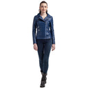 Perfecto bleu royal en cuir DENISE