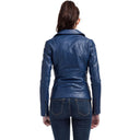 DENISE Leather Perfecto Jacket - Royal Blue