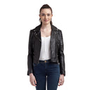 Perfecto noir en cuir MAELYS