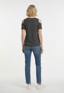 T-shirt manches courtes slim noir coton stretch ANAIG