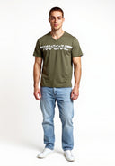 T-shirt manches courtes slim khaki coton stretch