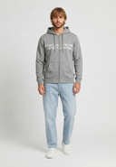 Sweat à capuche regular gris coton polyester