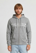 Sweat à capuche regular gris coton polyester