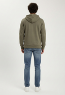 Sweat à capuche regular khaki coton polyester