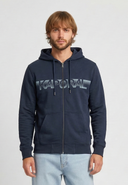 Sweat à capuche regular bleu marine coton polyester