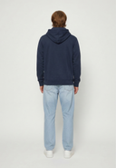 Sweat à capuche regular bleu marine coton polyester