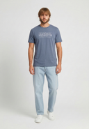 T-shirt manches courtes regular bleu rustique coton BAZZI