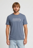 T-shirt manches courtes regular bleu rustique coton BAZZI