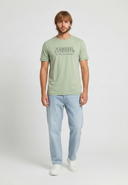 T-shirt manches courtes regular vert écume coton