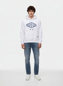BENNI Regular Fit Cotton-Polyester Hoodie - White