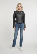 Veste noire en cuir DAISIA, femme – vue 1