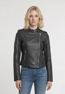 Veste noire en cuir DAISIA, femme – vue 2