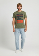 T-shirt manches courtes regular khaki coton