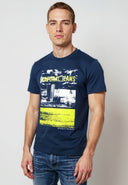 T-shirt manches courtes regular bleu marine coton