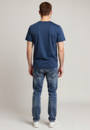 T-shirt manches courtes regular bleu marine coton