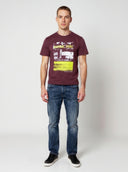 T-shirt manches courtes regular rouge bordeaux coton