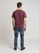 T-shirt manches courtes regular rouge bordeaux coton