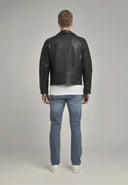 Veste noire en cuir DWAN