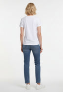 T-shirt manches courtes slim blanc coton stretch ENDA