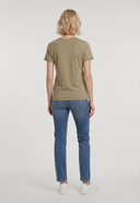 T-shirt manches courtes slim khaki coton stretch FARO