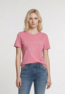 T-shirt manches courtes slim rose coton stretch FARO
