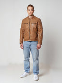 Veste vintage cognac en cuir FELIX