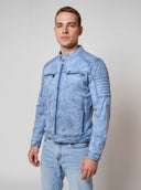 Veste vintage bleue en cuir FELIX