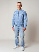 Veste vintage bleue en cuir FELIX