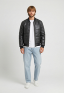 Doudoune noire en cuir GABANO, homme – vue 1