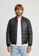 Doudoune noire en cuir GABANO, homme – vue 2