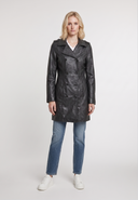 Veste longue noire en cuir GULIA, femme – vue 1