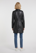 Veste longue noire en cuir GULIA, femme – vue 3